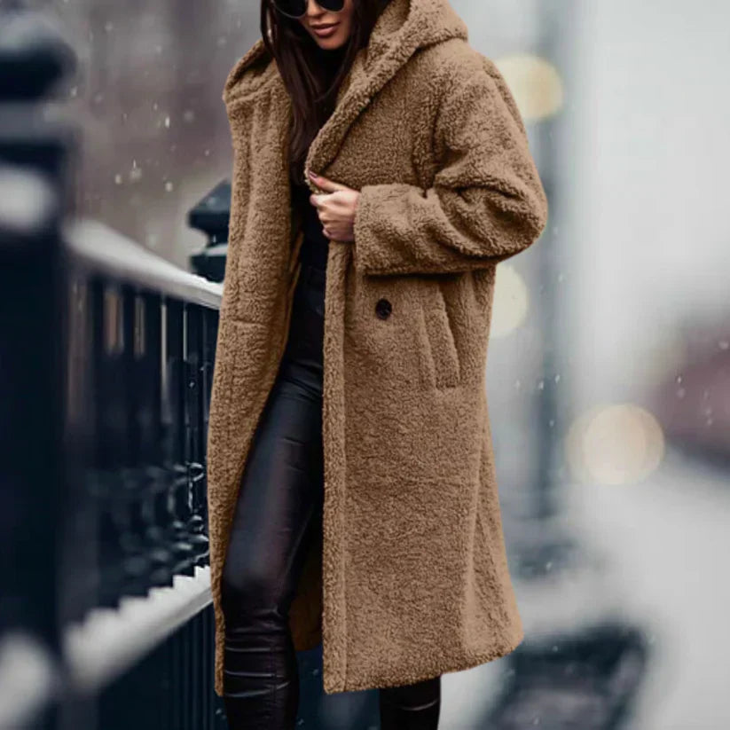 Women's casual hooded jacket relaxed fit with built-in hood, lightweight all-season everyday layer