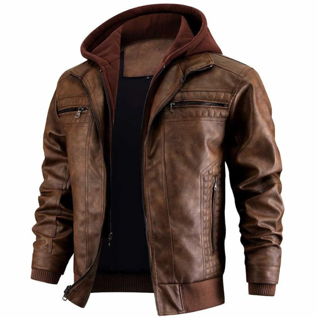 Men's gray zip-up hoodie with integrated hood, slim urban cut for everyday layered style