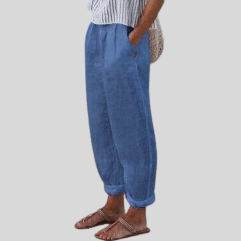 Women's weatherproof lightweight stretch pants in versatile cut, all-day comfort with feminine elegant design