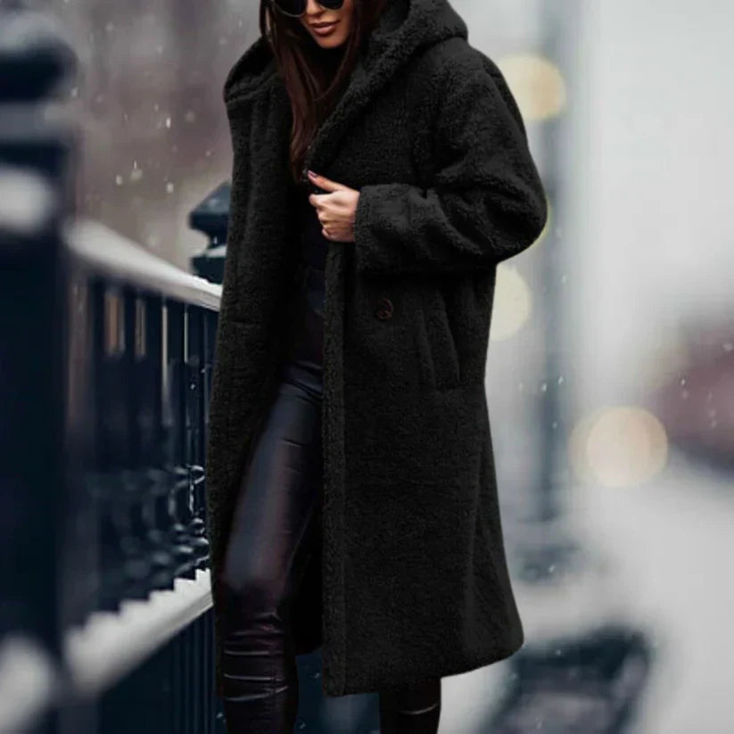 Women's casual hooded jacket relaxed fit with built-in hood, lightweight all-season everyday layer