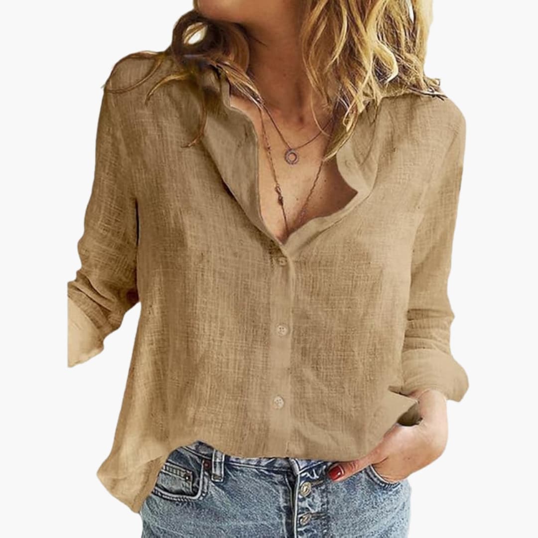 Soft breathable floral long sleeve women's shirt, vintage print, flattering tailored fit, timeless elegant style