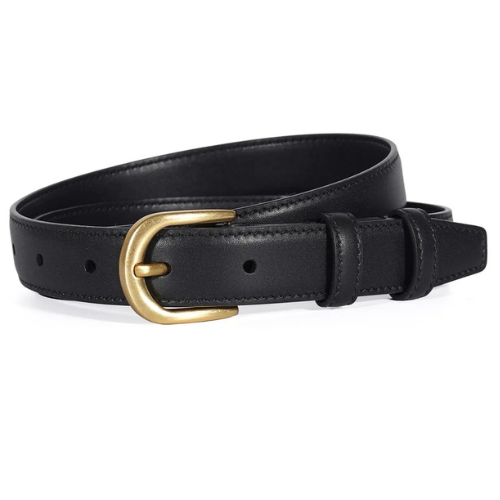 Kensington genuine leather belt polished gold buckle versatile everyday style classic refined