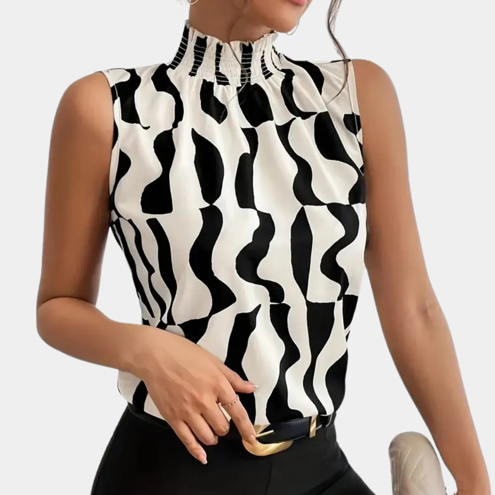 Apricot high neck fitted T-shirt women minimalist chic elegant base layer tailored silhouette