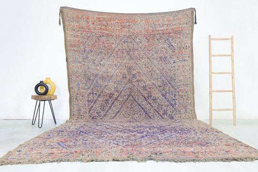 Businat Vintage Moroccan Rug 6'8" x 13'1" - Urbann-Vibe