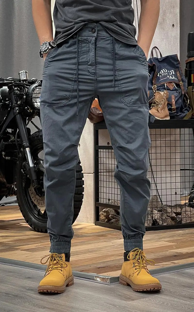 Women's stretch cargo pants flexible fit with multiple pockets, casual polished spandex blend style