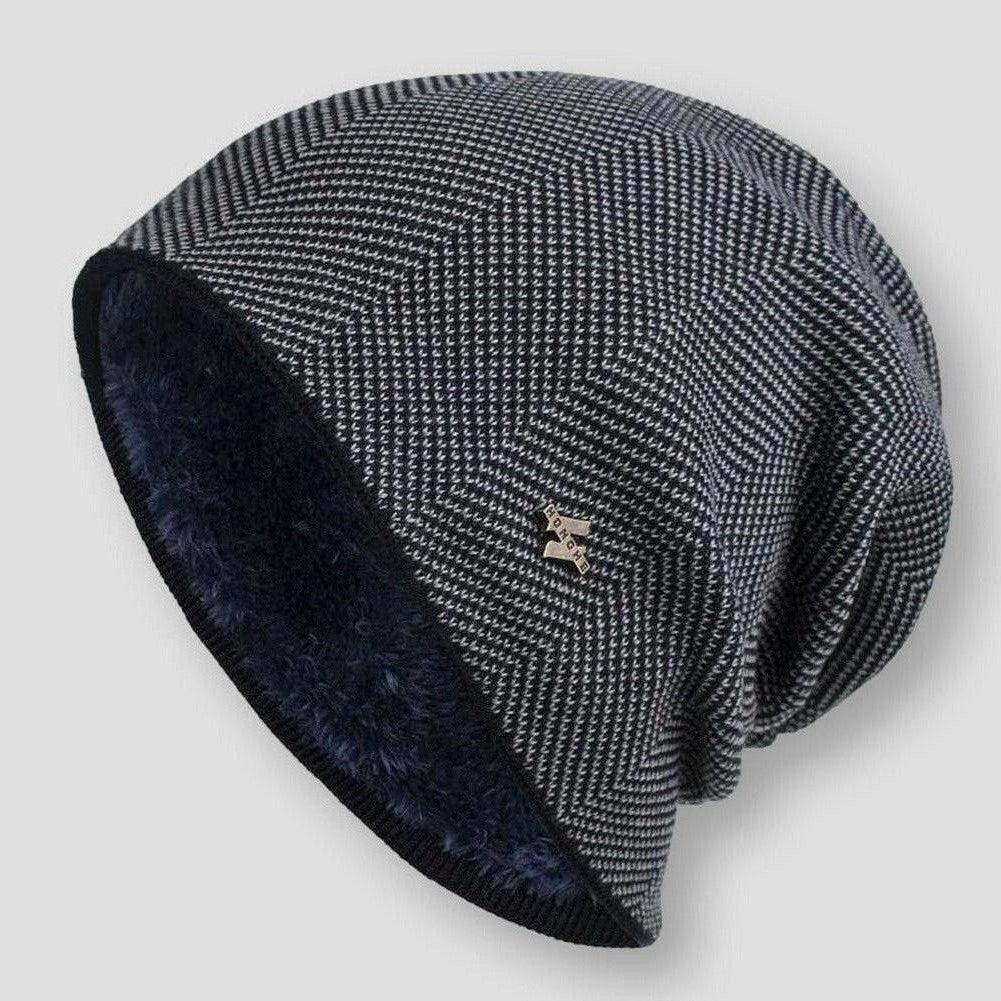 Men's winter knitted wool beanie hat warm cozy non-slip secure fit everyday cold weather essential