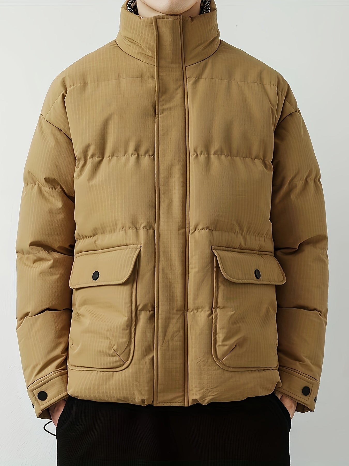 Women's windproof puffer jacket thick cotton lining cozy padded winter coat sleek modern fit