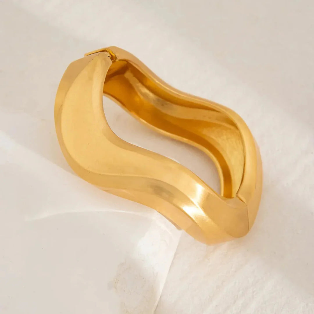 Valencia alloy bangles matte gold finish sculptural design lightweight all-day wear versatile women