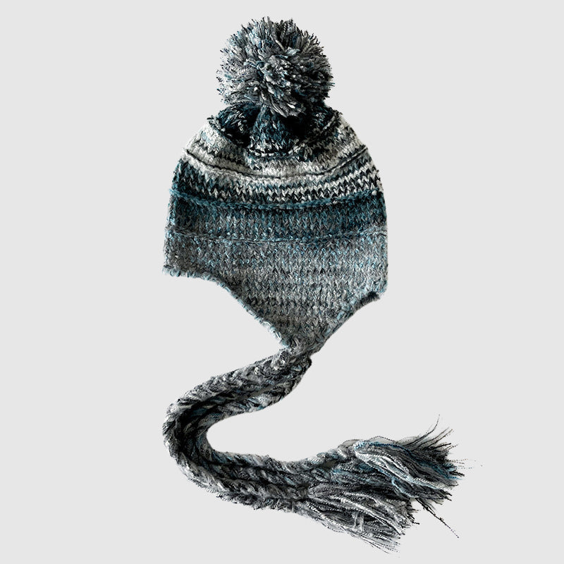 Valentina Rossi handcrafted winter knit hat women colorful aurora multicolor cozy HeatLock warm beanie