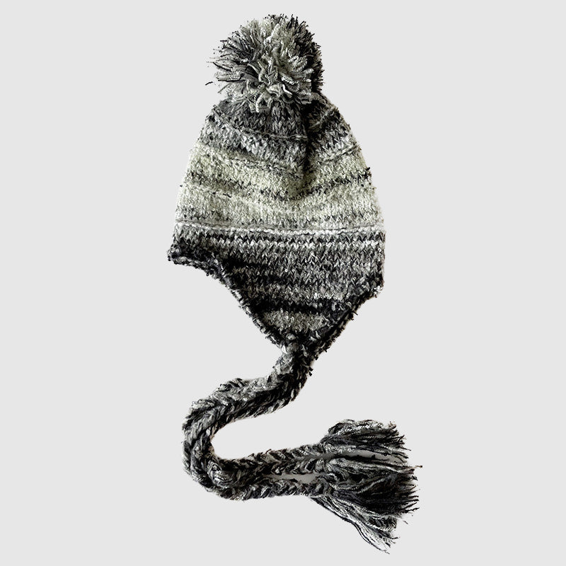 Handcrafted colorful knit winter hat for women with HeatLock insulation and vibrant aurora-inspired flair