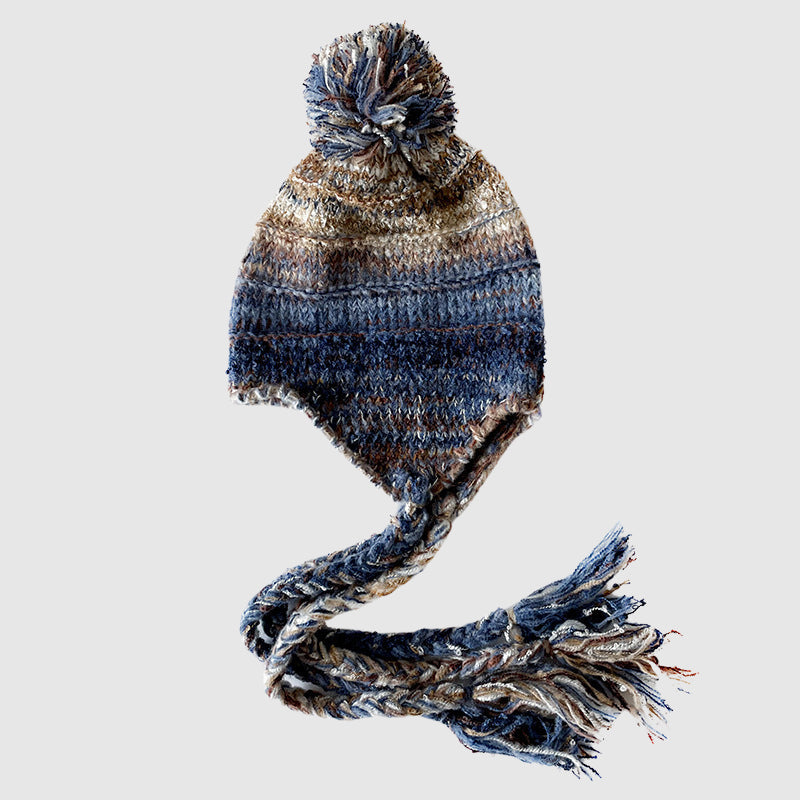 Valentina Rossi handcrafted winter knit hat women colorful aurora multicolor cozy warm beanie