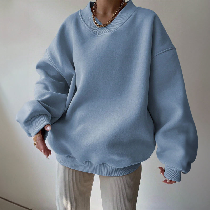Valentina Rossi oversized pastel cotton-blend knit pullover with cozy relaxed drape for women