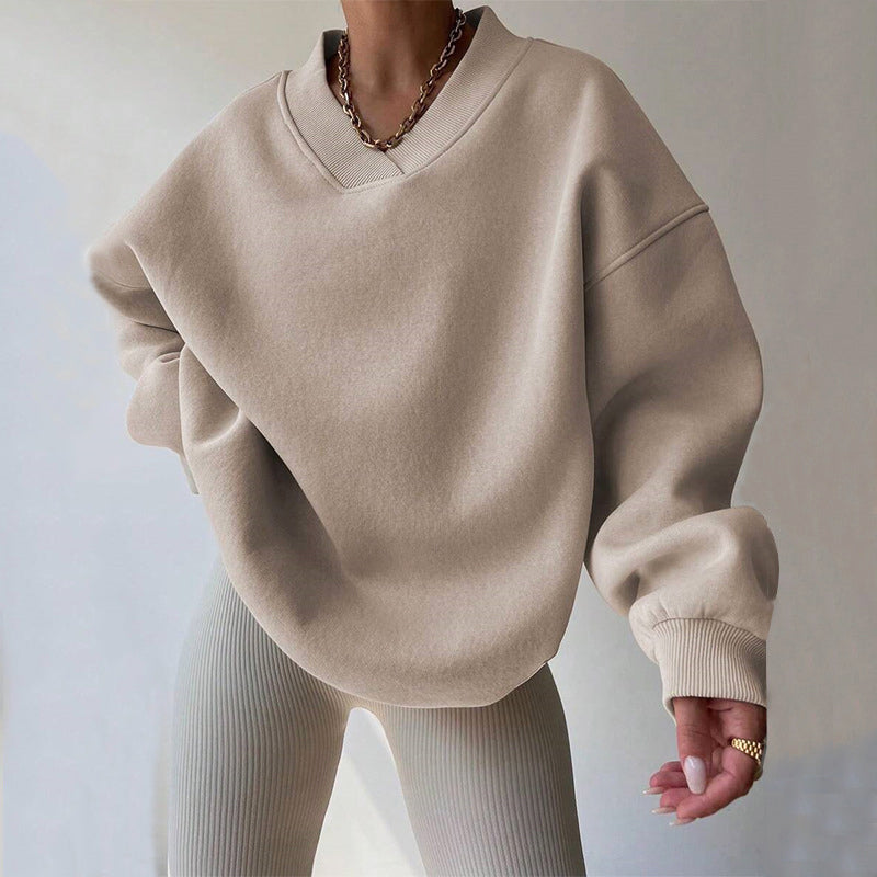 Valentina Rossi oversized pastel cotton blend knit pullover with cozy relaxed fit and soft drape