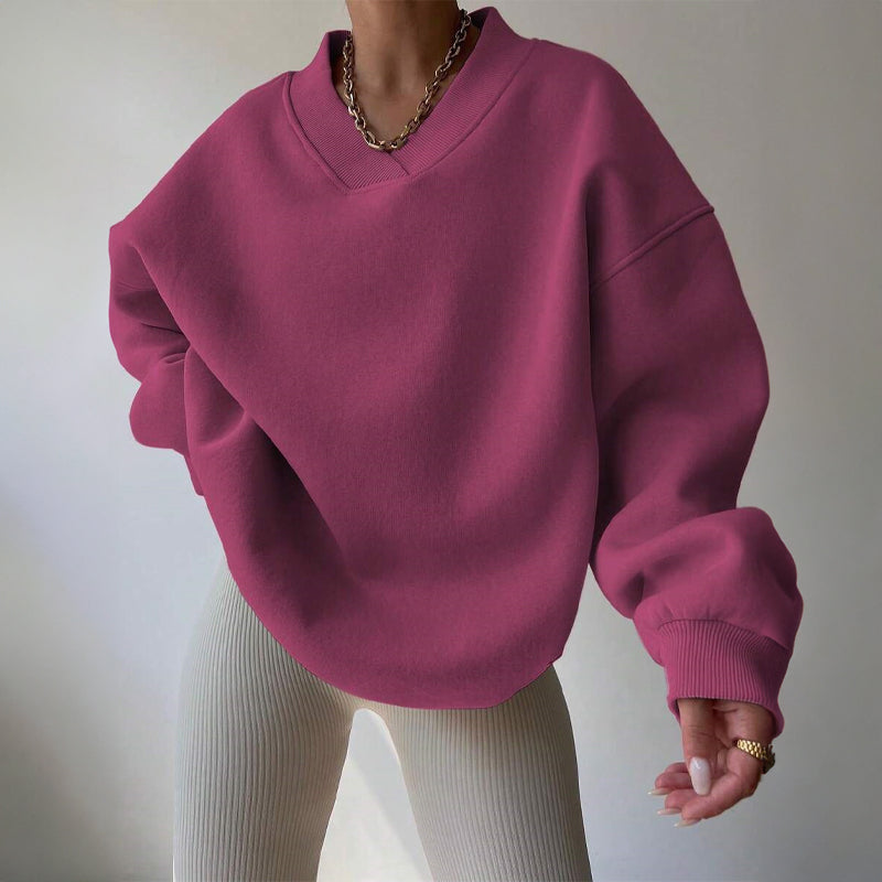 Valentina Rossi oversized pastel cotton blend knit pullover women cozy relaxed drape sweatshirt top