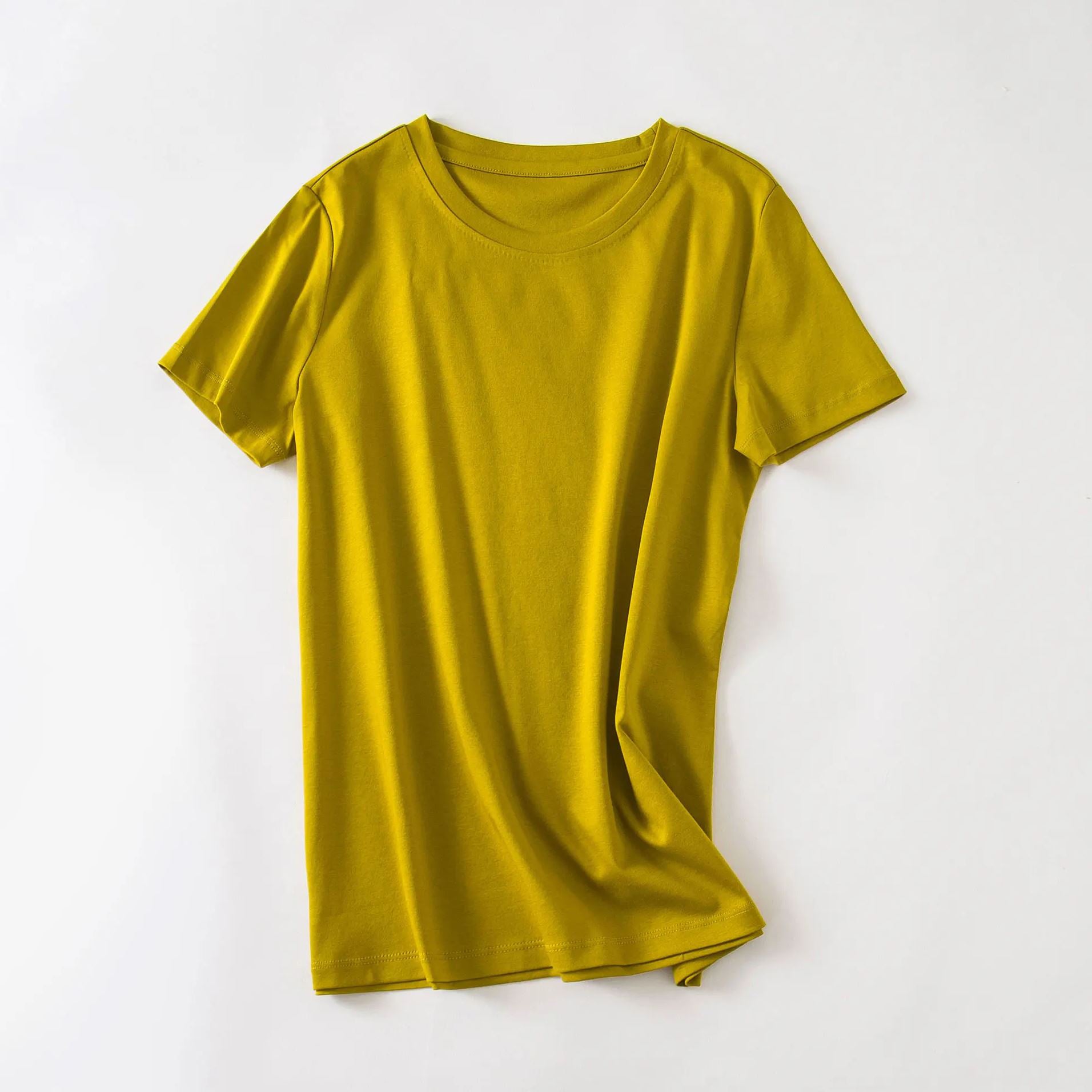 Valentina Rossi minimalist white cotton t-shirt, luxuriously smooth liquid-soft feel for refined style