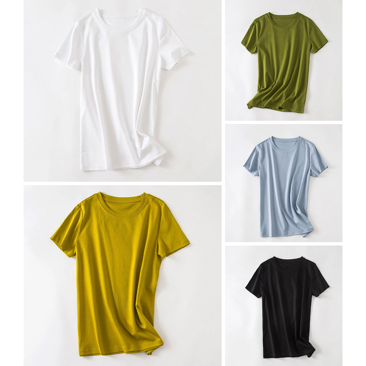 Valentina Rossi minimalist white cotton t-shirt, sleek relaxed fit with luxuriously smooth liquid-soft hand
