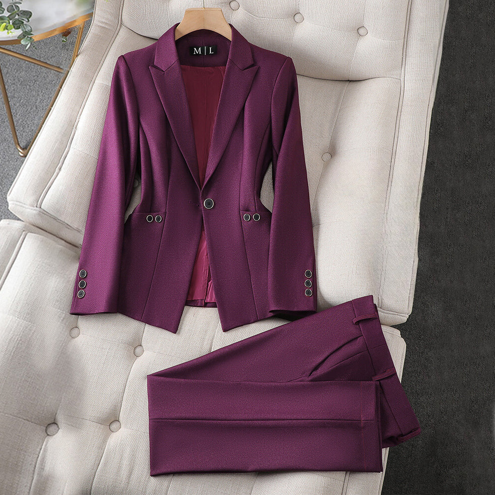 Valentina Rossi tailored power duo set blazer and pants luxury poly-blend flattering fit