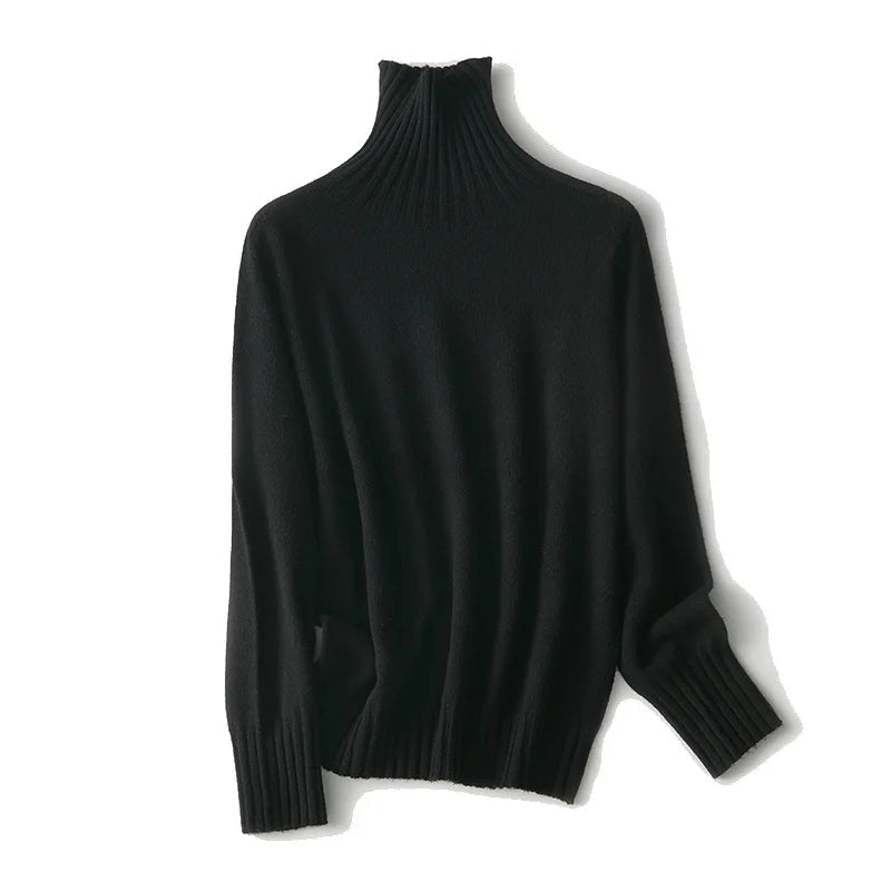 Valentina Rossi women's cream sheep wool turtleneck sweater, luxuriously soft premium knit