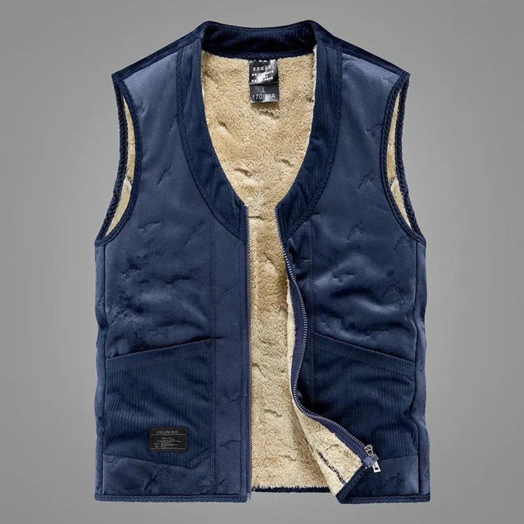 Valerio velvet-touch down vest black relaxed fit plush lining deep pockets outdoor warmth