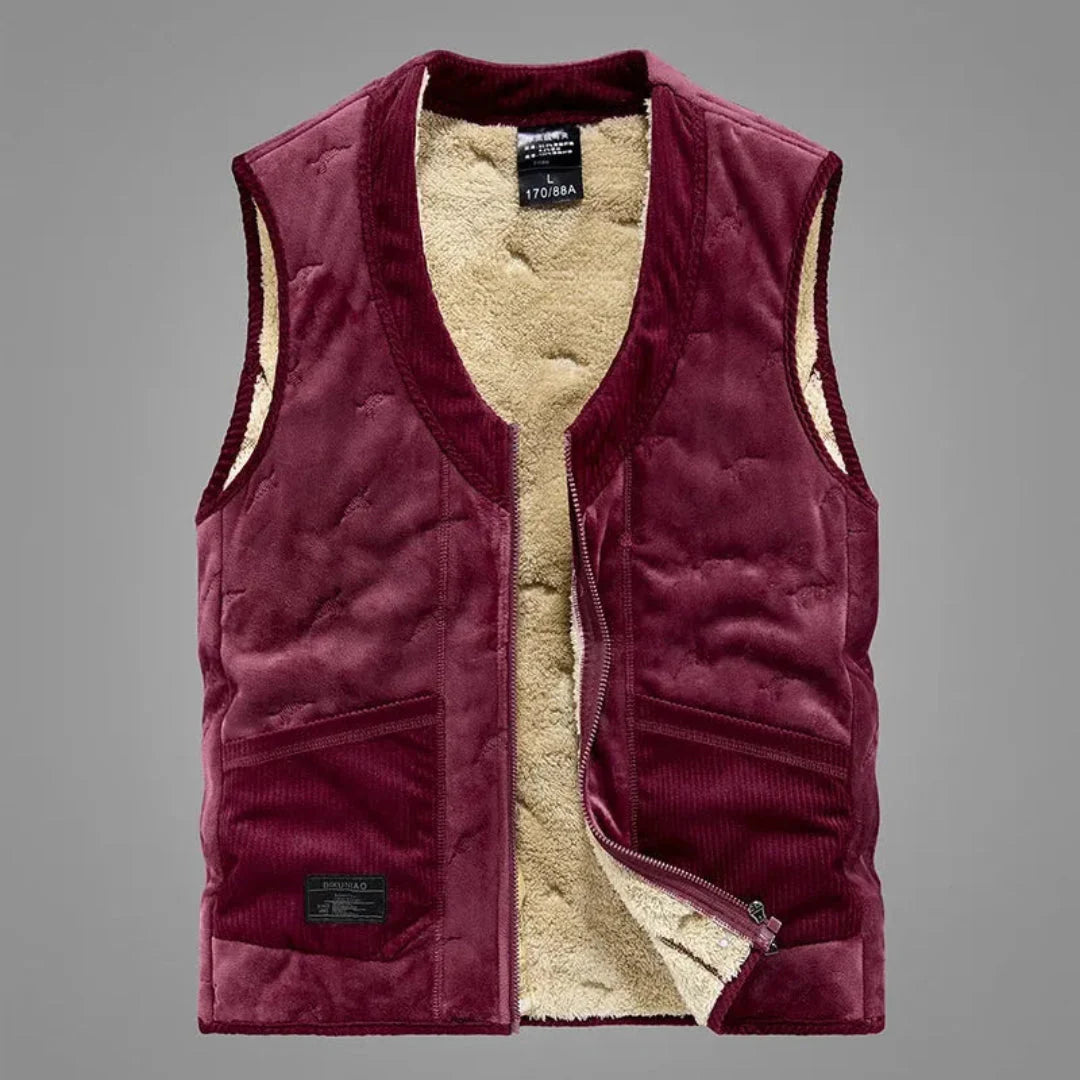 Valerio velvet touch down vest black relaxed fit plush lining deep pockets outdoor warmth
