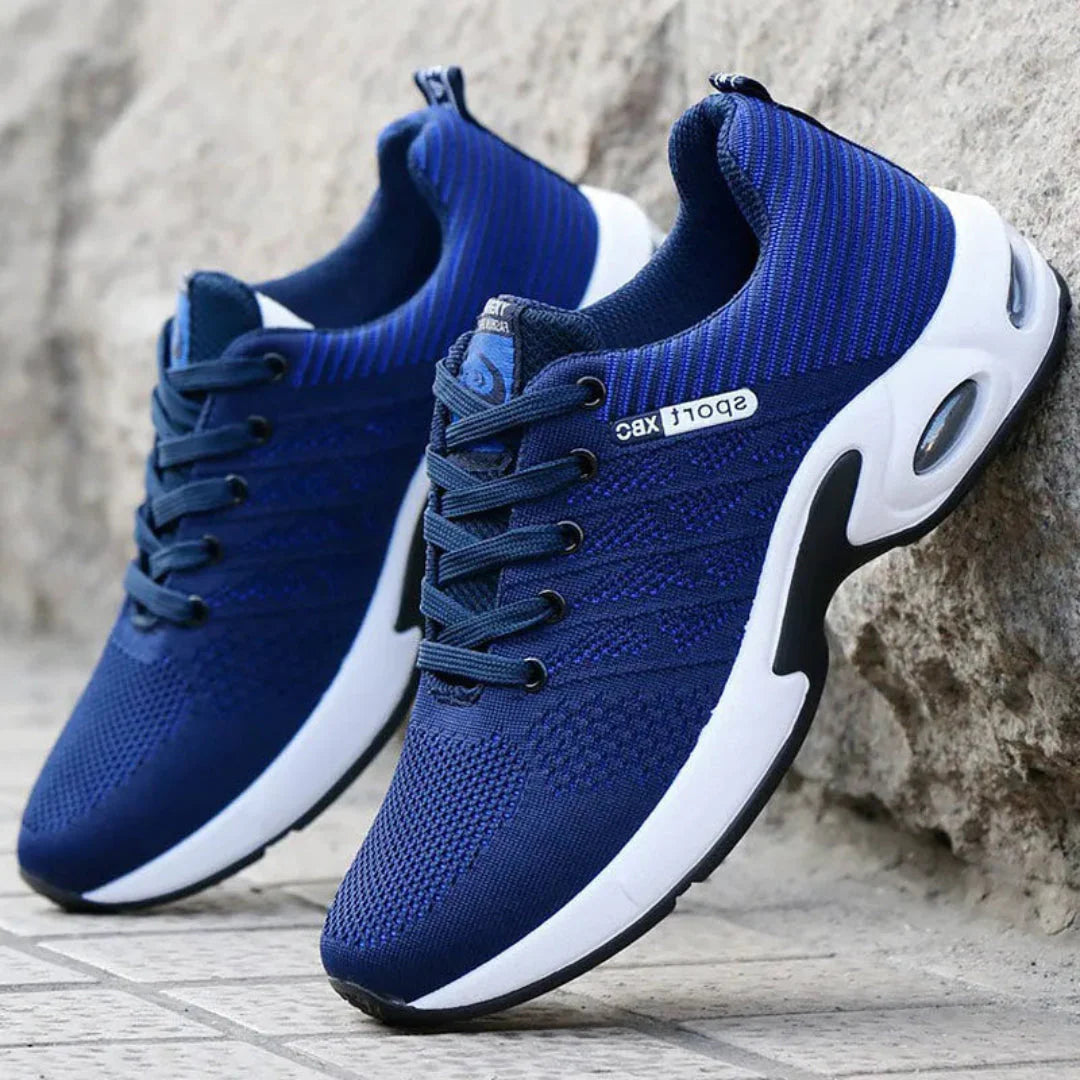 Van lightweight men's running sneakers breathable knit mesh upper cushioned support streamlined fit