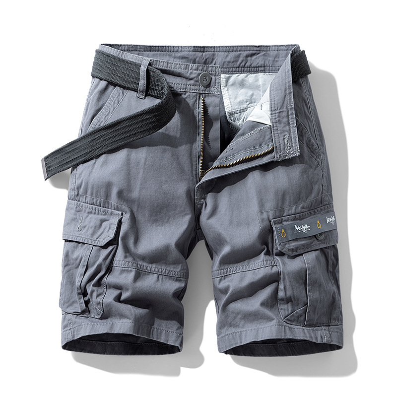 Men's olive cargo shorts relaxed fit with multiple tactical pockets for everyday urban wear