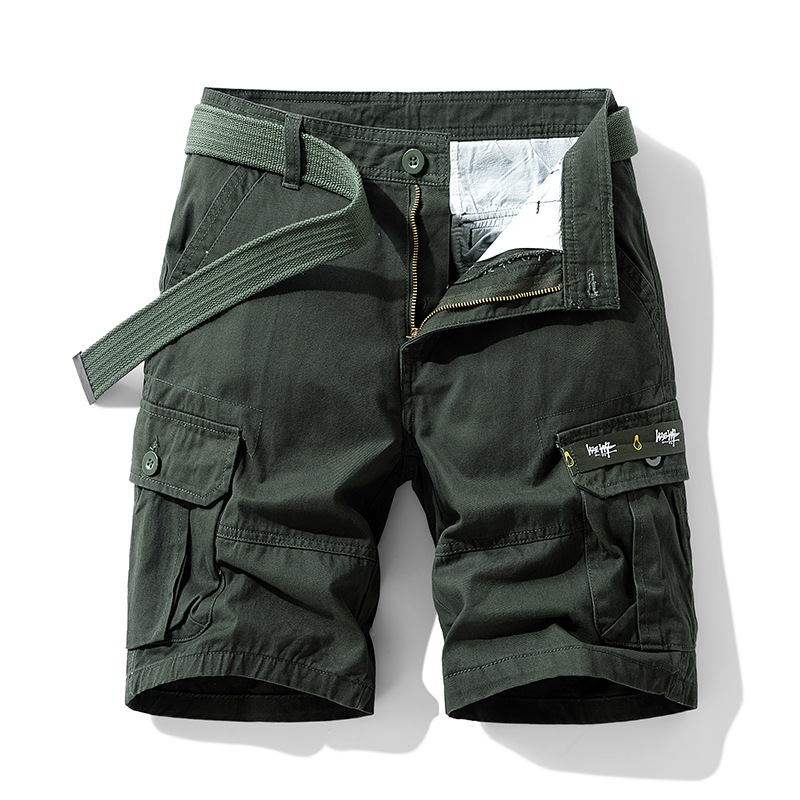 Men's khaki cargo shorts relaxed fit tactical pockets street-ready urban utility everyday wear