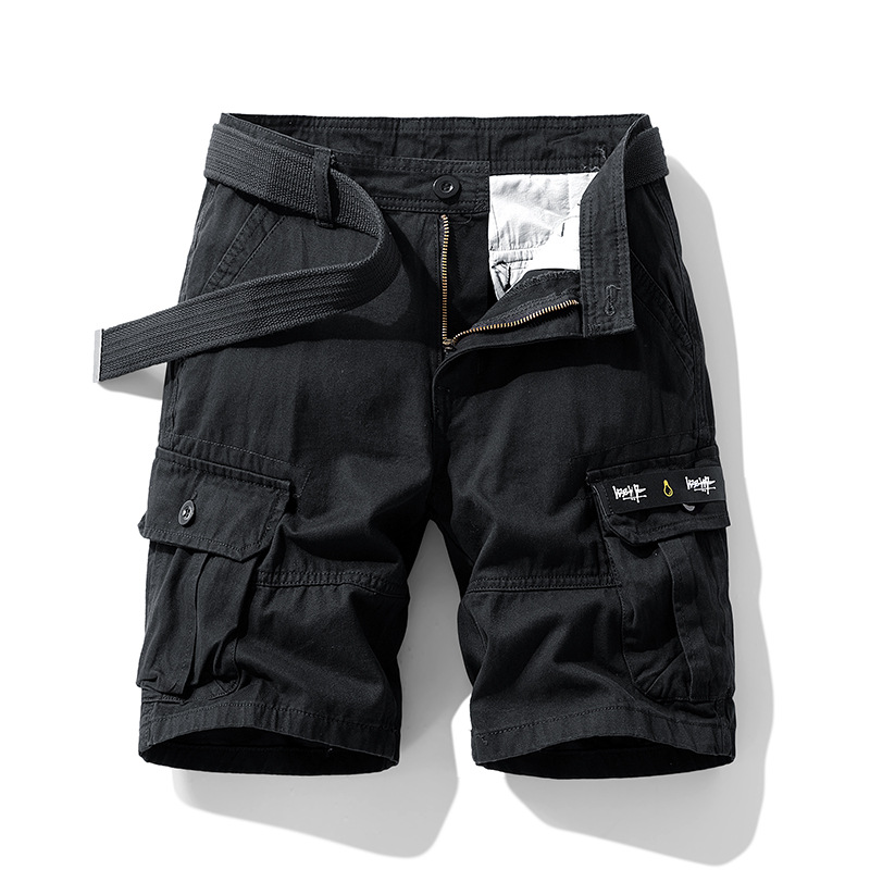 Men's olive cargo shorts relaxed fit with multiple tactical pockets for everyday urban wear