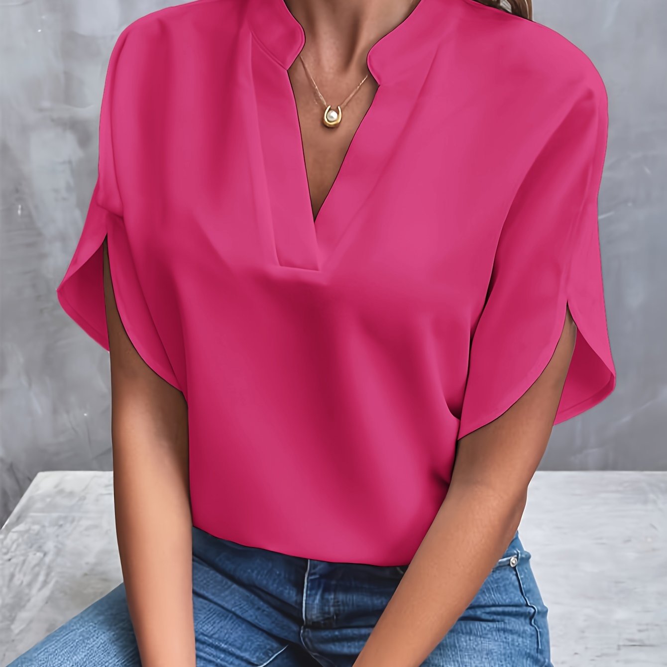 Women's Kiki elegant cotton blend summer blouse soft fit flattering silhouette lightweight vibrant colors