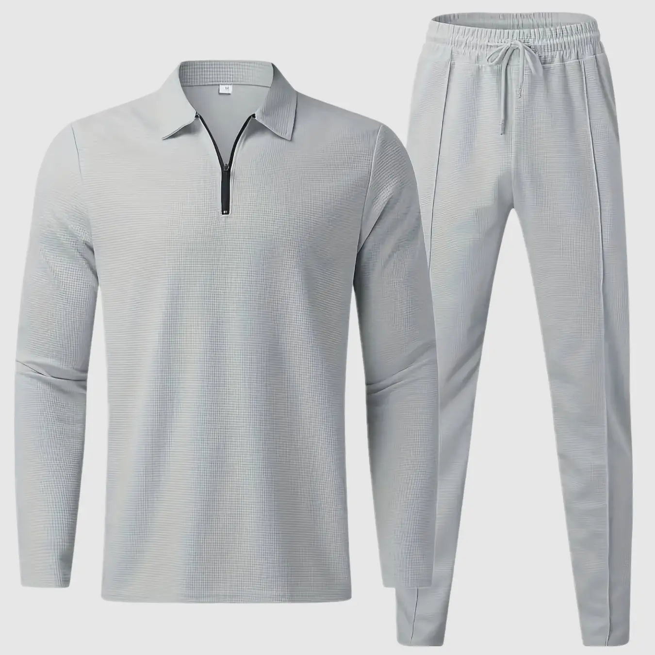 Men's lightweight breathable tracksuit set tapered fit with structured quarter-zip collar