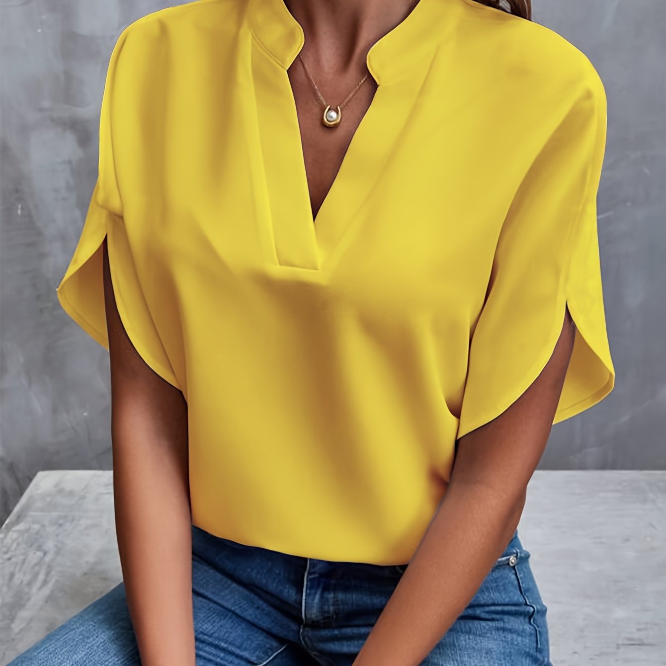Women's Kiki elegant cotton blend summer blouse, soft fit flattering silhouette in vibrant colors