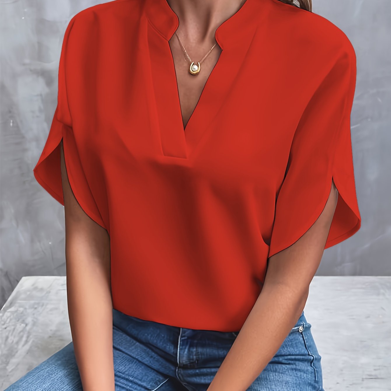 Women's Kiki elegant cotton blend summer blouse soft fit flattering silhouette vibrant colors