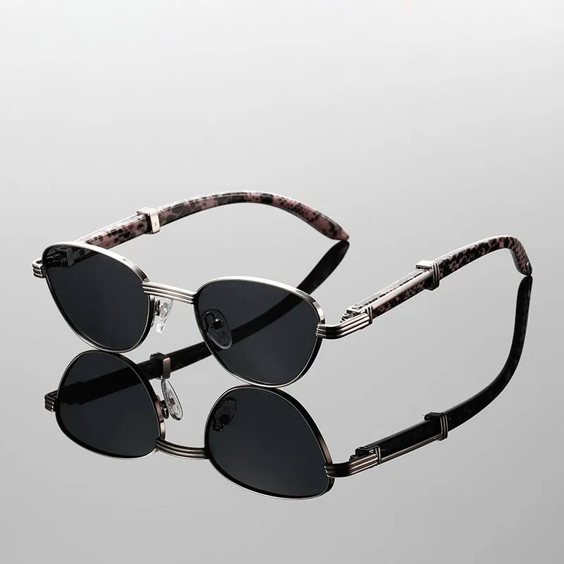 Velora Catcut cat-eye sunglasses with UV400 lenses and bold snakeskin temples for women