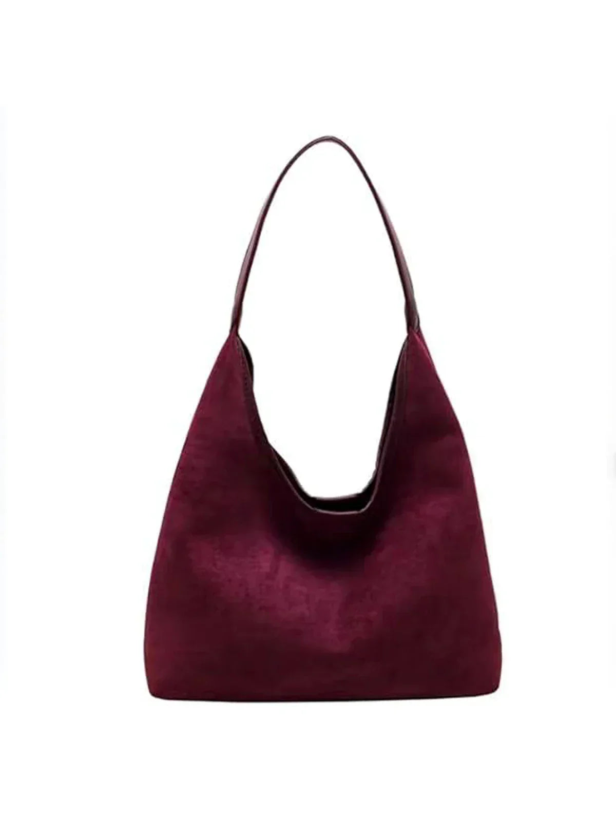 Earthy brown vegan suede tote bag with spacious interior and comfortable shoulder strap