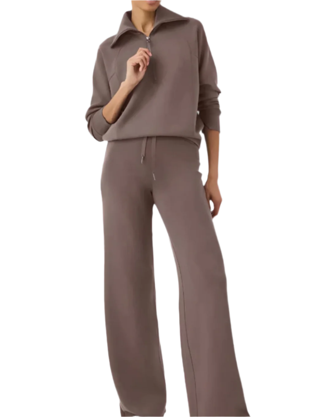 Women's cozy lounge set long sleeve soft cotton blend loose fit minimalist style for relaxed days