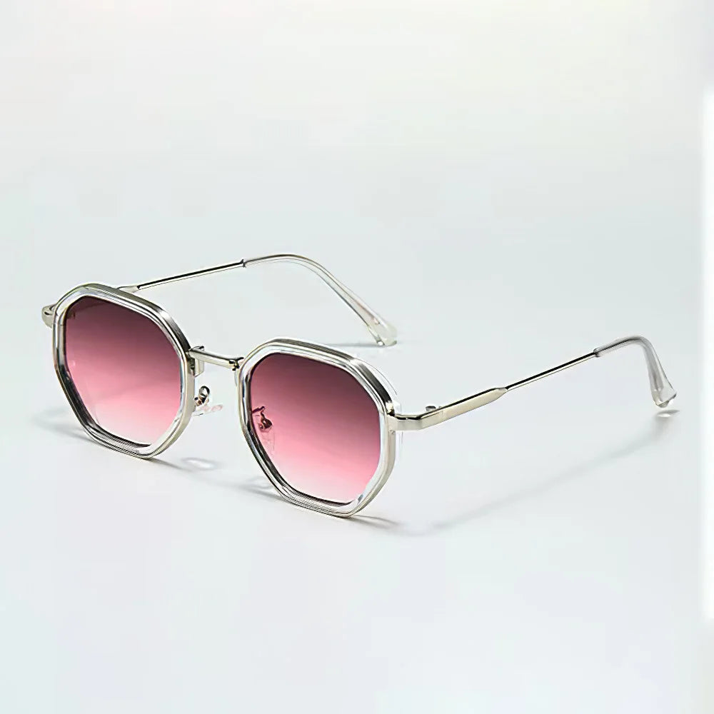 Vento Luxe unisex angular lens sunglasses with sleek metal arms for fashion-forward style