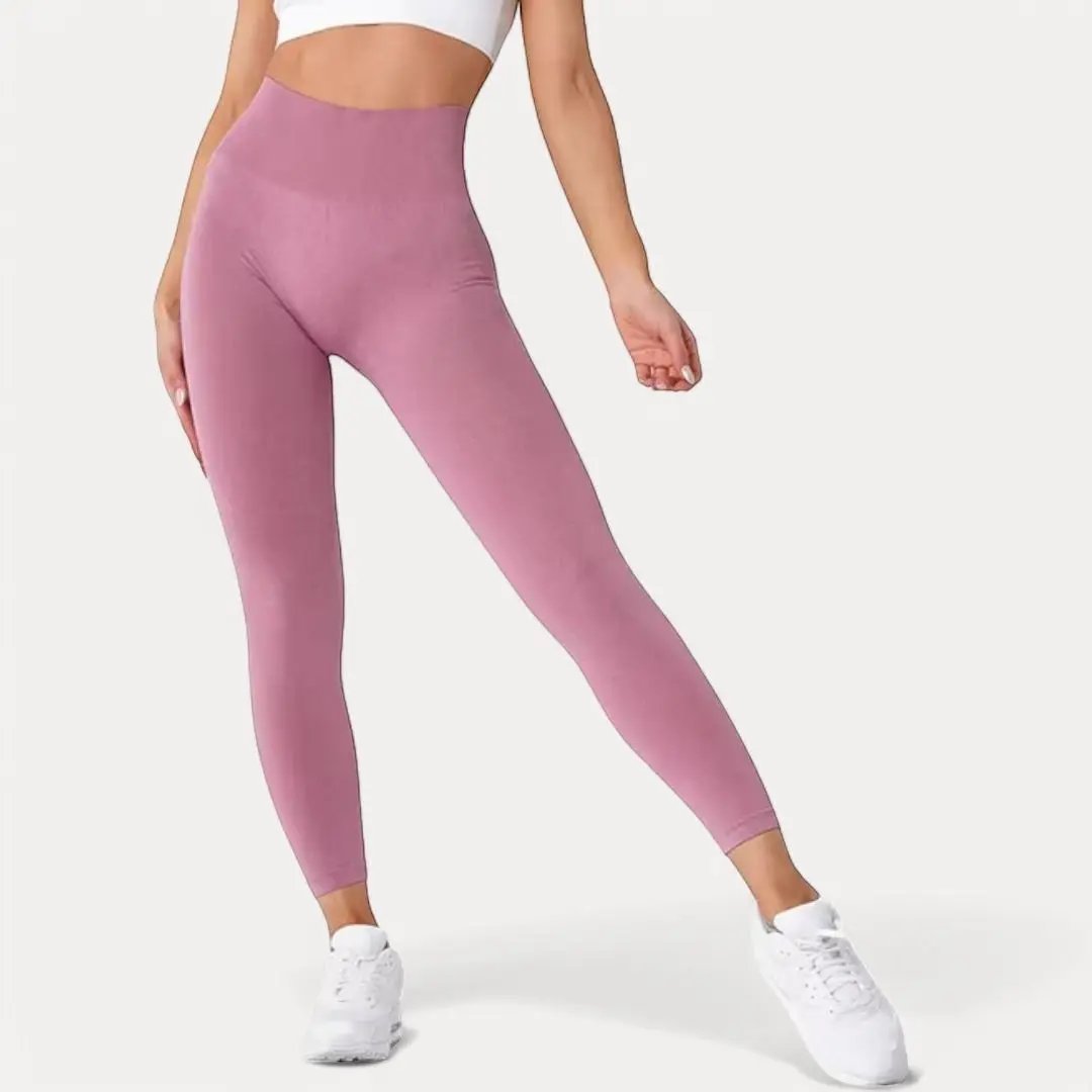 Women's black high-rise sculpt fit gym leggings with back scrunch detail for enhanced silhouette