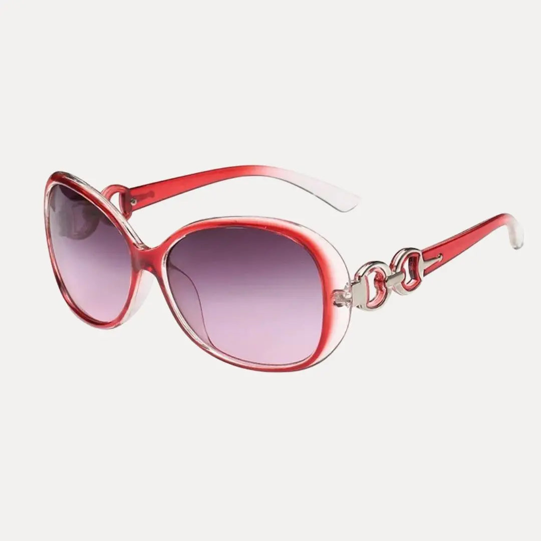 Veronica retro oversized sunglasses gradient lenses metallic temple accents UV400 women fashion