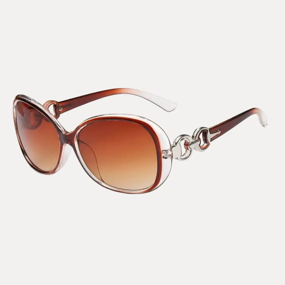 Veronica retro oversized sunglasses gradient lenses metallic temple accents UV400 women fashion