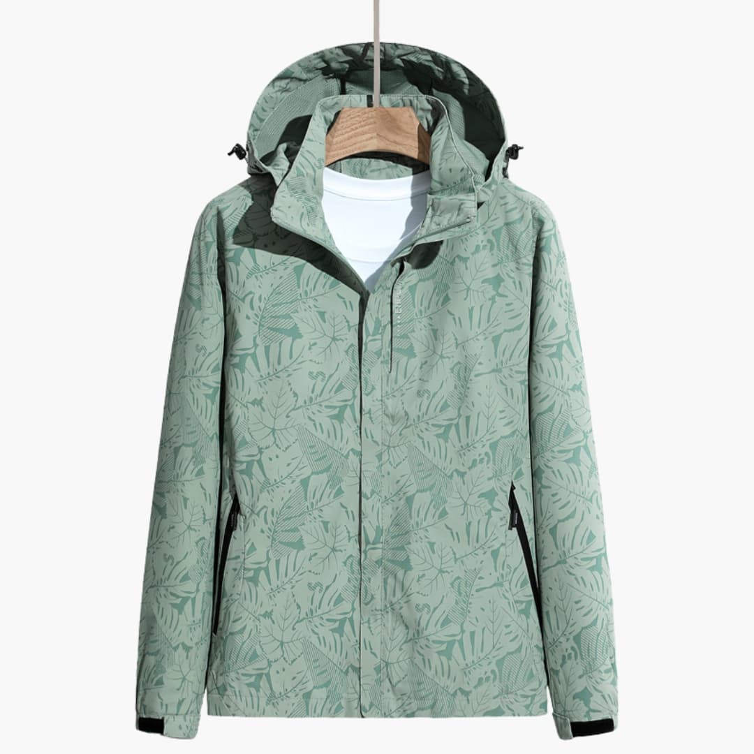 Women's hooded jacket zip closure adjustable drawstring hood elastic cuffs side pockets casual fit