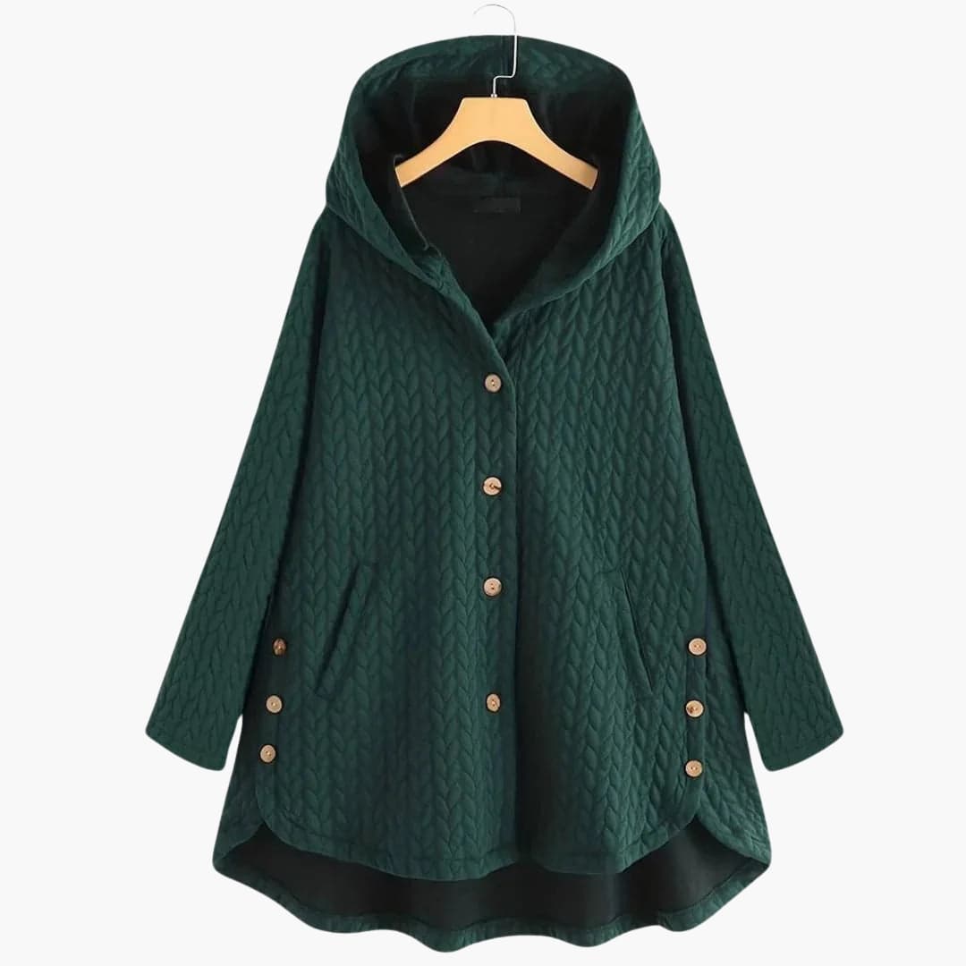 Women's black quilted fitted jacket with front zip closure and side pockets for smart mid-season wear