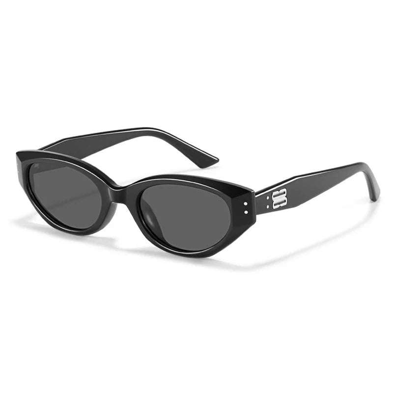 Bold glossy black acetate oval glasses with UV protection for modern professionals