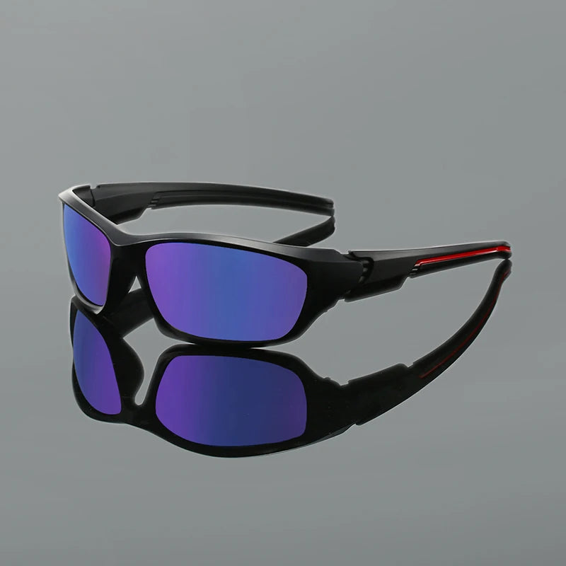 Bold angular matte acetate sunglasses with geometric edgecut frame and UV400 lens protection