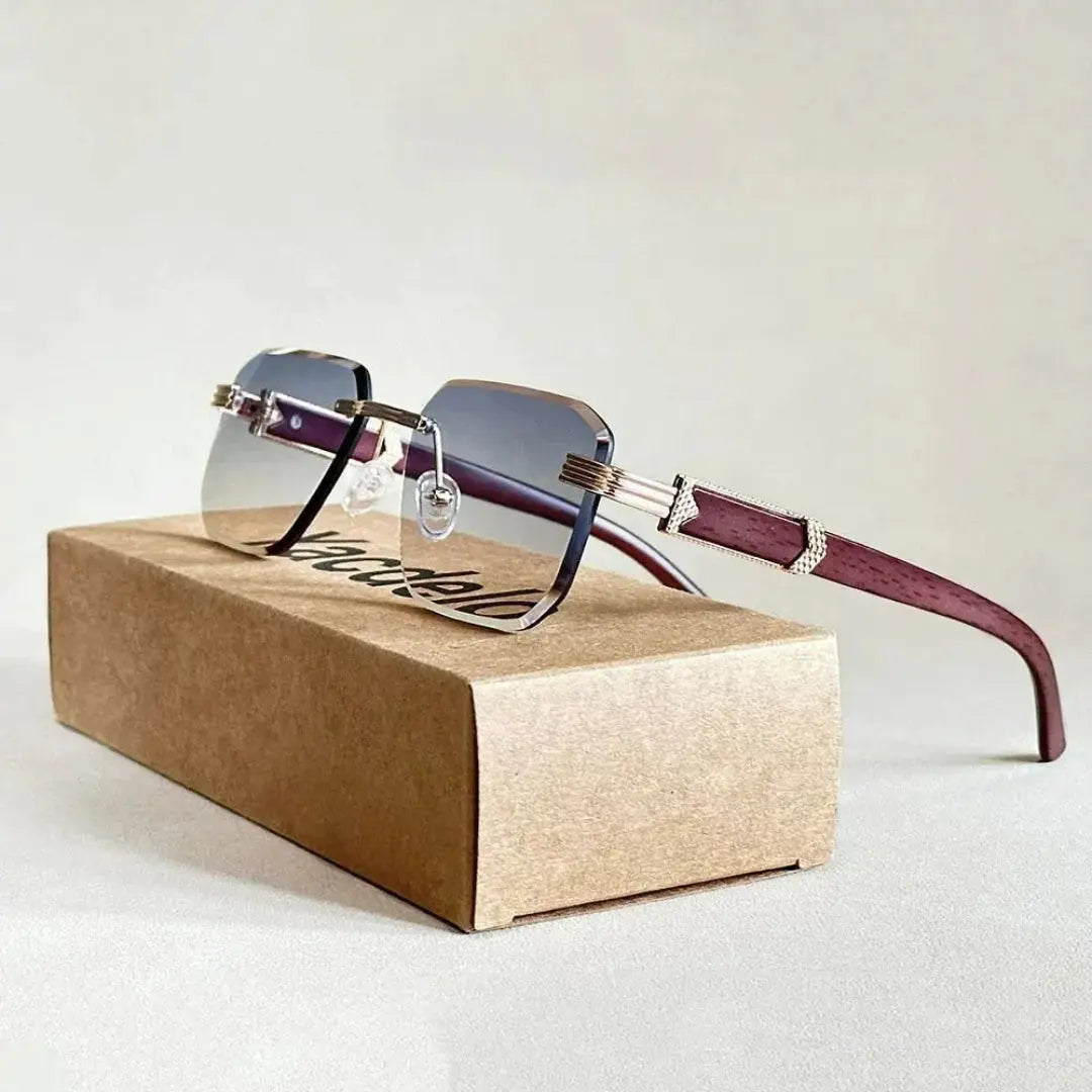 Victor rimless square gradient sunglasses for women, minimalist silhouette with bold geometry