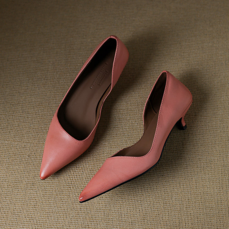 Vienna women's genuine leather pointed toe flats with cushioned insole for all-day comfort