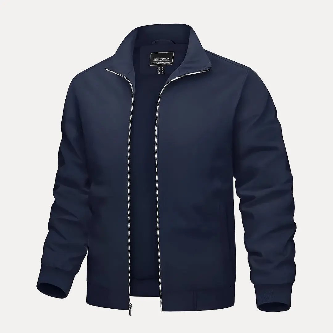 Vince waterproof lightweight bomber jacket stand collar modern silhouette outdoor hiking everyday wear