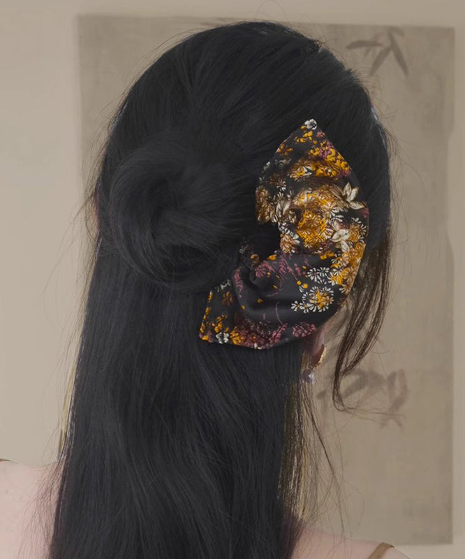 Épingle à cheveux vintage en forme d'éventail avec broderie en pierre œil de tigre noire et cuivre - Urbann-Vibe