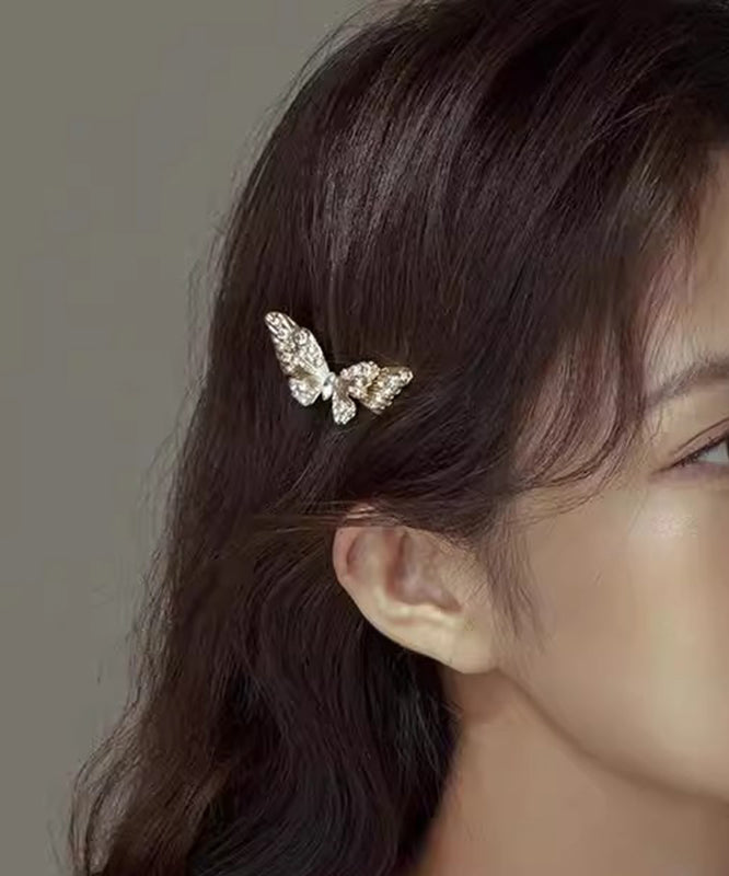 Épingle à cheveux papillon vintage en alliage de champagne et cristal de zircon - Urbann-Vibe