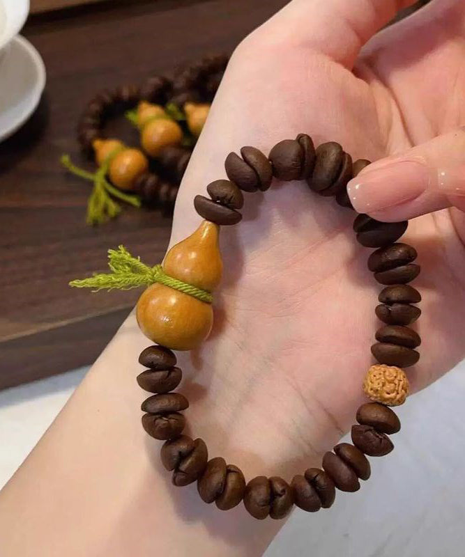 Bracelet chaîne en perles de Bouddha tissées au café vintage - Urbann-Vibe