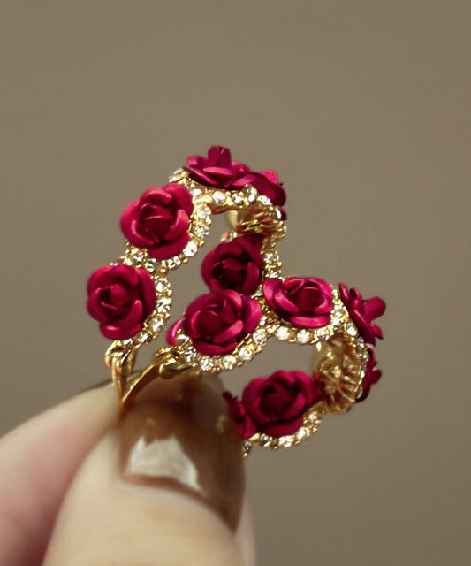 Boucles d'oreilles créoles vintage en argent sterling doré et zircon rose - Urbann-Vibe